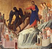 Duccio di Buoninsegna The temptation of christ on themountain oil painting artist